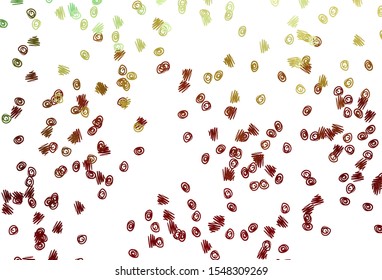 Light Green, Red vector texture with disks. Abstract illustration with colored bubbles in nature style. Template for your brand book.