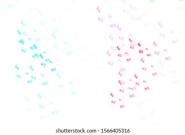 Light Green, Red vector texture with selling prices 30, 50, 90 %. Colored words of sales with gradient on white background. Pattern for ads, posters, banners of sales.