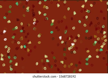 Light Green, Red vector texture with disks. Abstract illustration with colored bubbles in nature style. Template for your brand book.