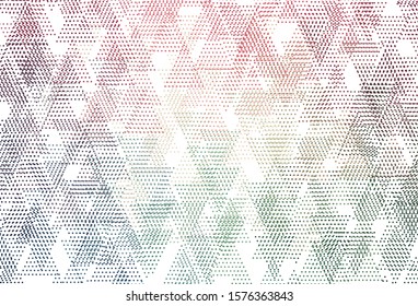 Light Green, Red vector texture with triangular style with circles. Modern abstract illustration with colorful dots, lines. Pattern for websites.