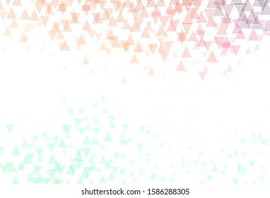 Light Green, Red vector texture with triangular style with circles. Decorative design in abstract style with lines, dots. Smart design for your adverts.