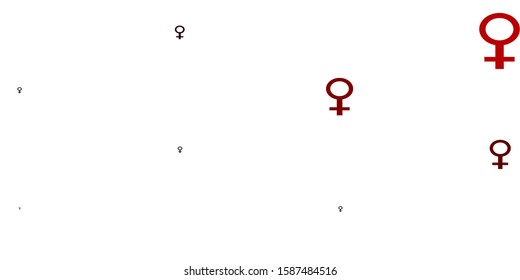 Light Green, Red vector texture with women's rights symbols. Illustration with signs of women's strength and power. New design for your web apps.