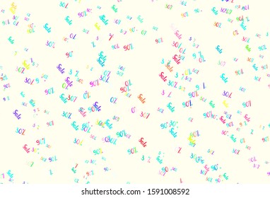 Light Green, Red vector texture with selling prices 30, 50, 90 %. Abstract illustration with colorful gradient symbols of sales. Template for season sales, shopping ads.