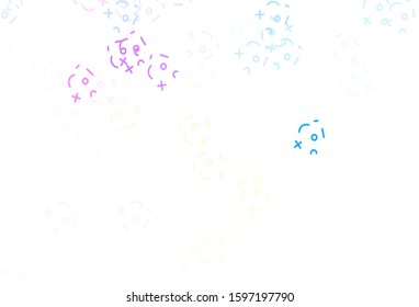 Light Green, Red vector texture with mathematic symbols. Modern geometrical illustration with numerals. Template for landing page of typography.