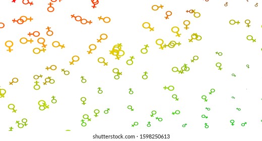 Light Green, Red vector texture with women's rights symbols. Simple design in abstract style with women’s rights activism. New design for your web apps.