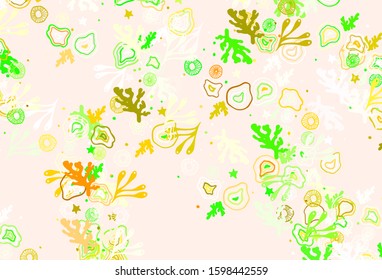 Light Green, Red vector texture with abstract forms. Colorful chaotic forms with gradient in modern style. Elegant design for wallpapers.