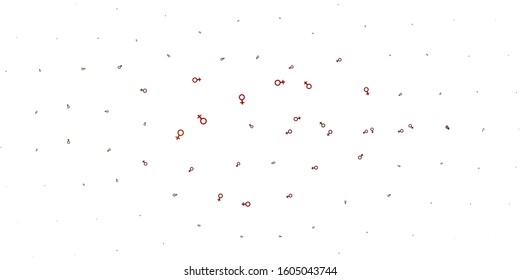 Light Green, Red vector texture with women's rights symbols. Abstract illustration with a depiction of women's power. Elegant design for wallpapers.