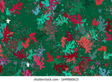 Light Green, Red vector texture with abstract forms. Colorful chaotic forms with gradient in modern style. Background for a cell phone.