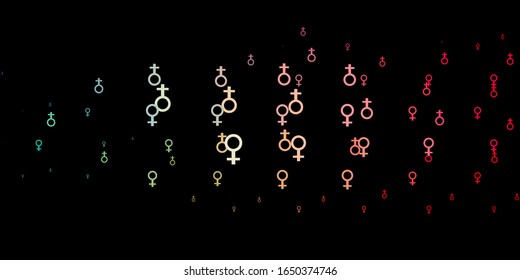 Light Green, Red vector texture with women's rights symbols. Abstract illustration with a depiction of women's power. Elegant design for wallpapers.