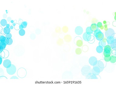 Light Green, Red vector texture with disks. Abstract illustration with colored bubbles in nature style. Design for poster, banner of websites.