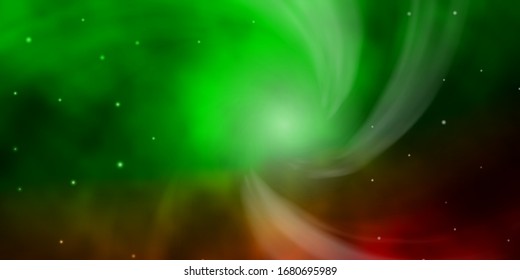 Light Green, Red vector texture with beautiful stars. Colorful illustration in abstract style with gradient stars. Theme for cell phones.