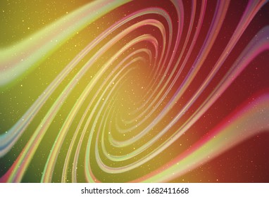 Light Green, Red vector texture with milky way stars. Shining colored illustration with bright astronomical stars. Template for cosmic backgrounds.