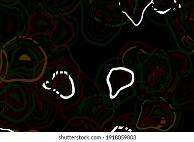 Light Green, Red vector texture with curved lines. Modern gradient abstract illustration with bandy lines. A completely new design for your business.