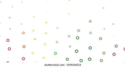 Light green, red vector texture with disks. Glitter abstract illustration with colorful drops. Pattern for websites.