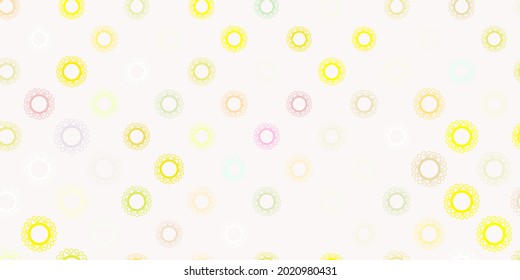 Light green, red vector texture with disease symbols. Simple design in abstract style with infection forms. Simple drawing against danger fever.