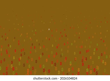 Light Green, Red vector texture with financial symbols. Modern abstract illustration with symbols of money. The pattern can be used for ad, booklets, leaflets of banks.
