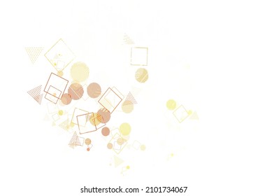 Light Green, Red vector texture with poly style with circles, cubes. Circles, lines, rhombus with colorful gradient. Pattern for commercials.