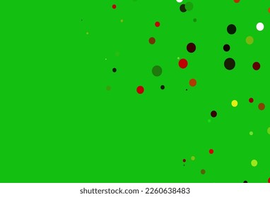 Light Green, Red vector texture with disks. Illustration with set of shining colorful abstract circles. Design for business adverts.