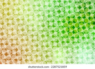 Light Green, Red vector texture with disks. Modern abstract illustration with colorful water drops. New template for your brand book.