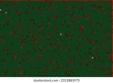 Light Green, Red vector texture with disks. Blurred bubbles on abstract background with colorful gradient. Completely new template for your brand book.