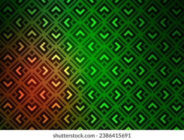 Light Green, Red vector texture with lines, rhombuses. Colorful illustration with lines, cubes on abstract template. Best design for your ad, poster, banner.
