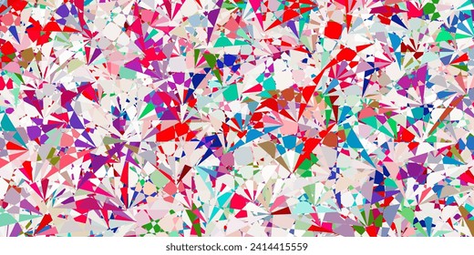 Light Green, Red vector texture with random triangles. Triangle shapes with colorful gradient in abstract style. Template for commercials.