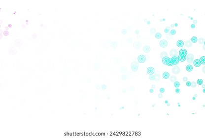 Light Green, Red vector texture with disks. Blurred bubbles on abstract background with colorful gradient. Pattern for ads, leaflets.