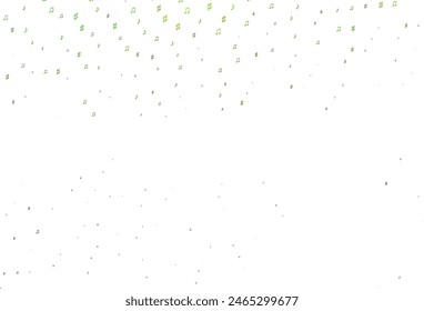 Light Green, Red vector texture with musical notes. Abstract illustration with colorful symbols of melody. Modern design for wallpapers.