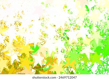 Hellgrüne, rote Vektorgrafik Textur mit wunderschönen Sternen. Leuchtende farbige Illustration mit Sternen. In: Pattern for Astrology Websites.