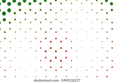 Light green, red vector texture with disks. Beautiful colored illustration with blurred circles in nature style. Completely new template for your brand book.