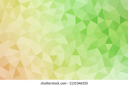 Light Green, Red vector triangle mosaic cover. Geometric illustration in Origami style with gradient.  Textured pattern for your backgrounds.