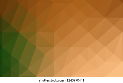 Light Green, Red vector triangle mosaic cover. Triangular geometric sample with gradient.  Triangular pattern for your business design.