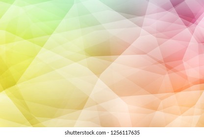 Light Green, Red vector triangle mosaic template. Triangular geometric sample with gradient.  A new texture for your web site.