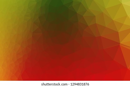 Light Green, Red vector triangle mosaic cover. Colorful abstract illustration with gradient. Completely new template for your business design.