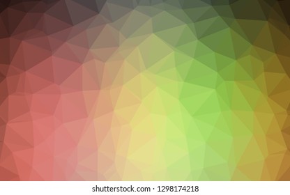 Light Green, Red vector triangle mosaic cover. Shining illustration, which consist of triangles. Elegant pattern for a brand book.