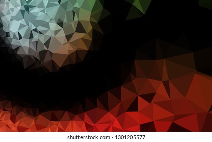 Light Green, Red vector triangle mosaic cover. An elegant bright illustration with gradient. Elegant pattern for a brand book.