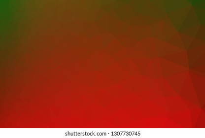 Light Green, Red vector triangle mosaic template. Colorful illustration in abstract style with gradient. Completely new template for your business design.