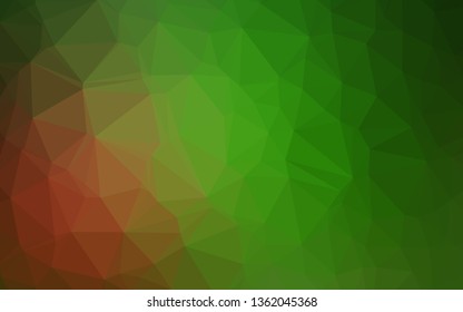Light Green, Red vector triangle mosaic template. Shining colored illustration in a Brand new style. Textured pattern for background.