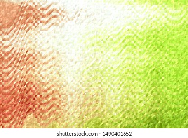 Light Green, Red vector triangle mosaic background. Elegant bright polygonal illustration with gradient. Completely new template for your banner.