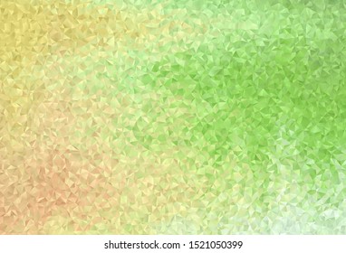 Light Green, Red vector triangle mosaic texture. Creative geometric illustration in Origami style with gradient. Completely new template for your banner.