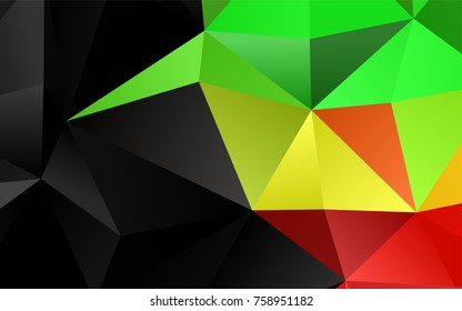 Light Green, Red vector triangle mosaic template. A vague abstract illustration with gradient. The polygonal design can be used for your web site.