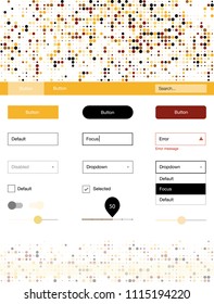 Light Green, Red vector ui ux kit with circles. Colorful ui/ux kit with header consisted of spheres. Beautiful layout for websites, landing pages.