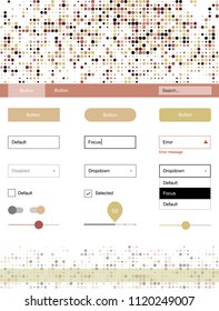 Light Green, Red vector ui ux kit with circles. Beautiful ui ux kit with colorful dots in its header. This template you can use for landing pages.