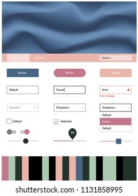 Light Green, Red vector ui ux kit with lines, ovals. Shining curly illustration in marble style with gradient. This sample is for your website.