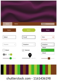 Light Green, Red vector ui kit with bubble shapes. Creative illustration in halftone marble style with gradient. Simple colorful design for websites.