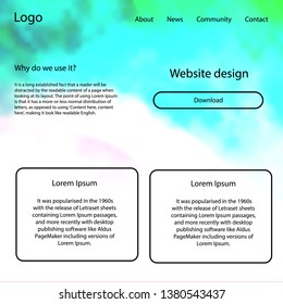 Light Green, Red vector ui kit with clouds, stars. Modern Style guide with colorful gradient sky in its header. Beautiful layout for websites, landing pages.