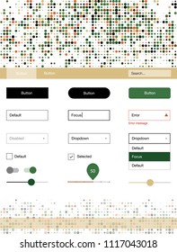 Light Green, Red vector web ui kit with spheres. Decorative ui kit design in abstract style with colorful dots. This template you can use for landing pages.