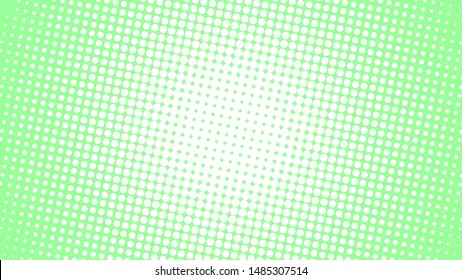 Light green retro comic pop art background with halftone dots design, vector illustration template
