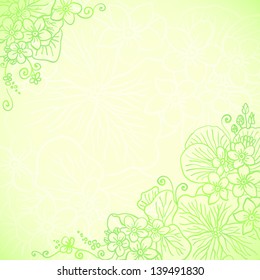 Light green romantic flourish vector background