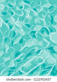 Light green sea waves, vector illustration